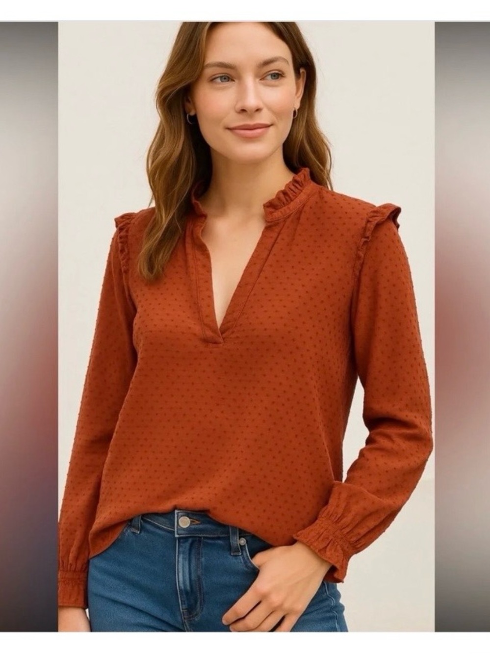 J.Crew Swiss Dot Ruffle Blouse